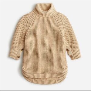 J. Crew Sandy Beach Chunky Knit Turtleneck Poncho Sweater – Size XS/S